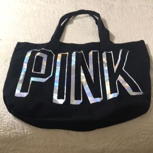 Black PINK tote. 1 inside pocket. No zipper.